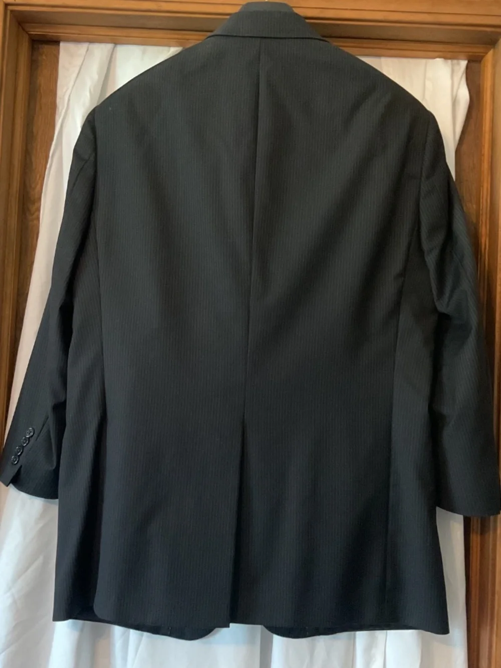 Hart Schaffer Marx Black Pinstripe Suite